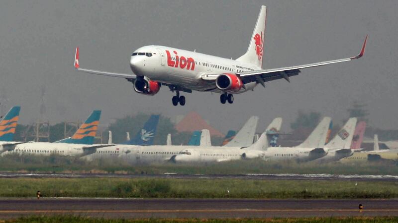 A Lion Air passenger jet. On Monday one of the airline’s  planes plunged into the sea minutes after taking off from Jakarta and all 189 people on board are believed dead. Photograph:  AP Photo/Trisnadi