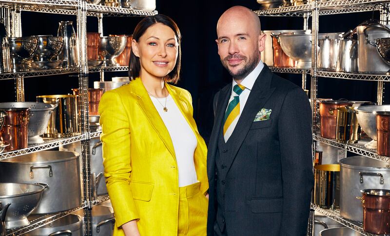 Hosts Emma Willis and Tom Allen in Cooking with the Stars. Photograph: Nicky Johnston/ITV