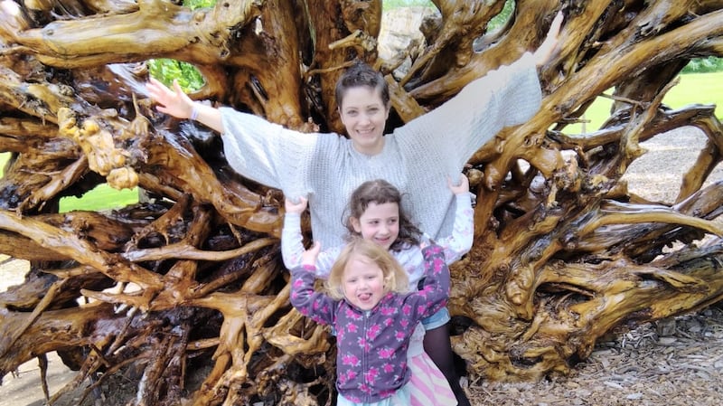 Geraldine Walsh with her children Allegra and Devins
