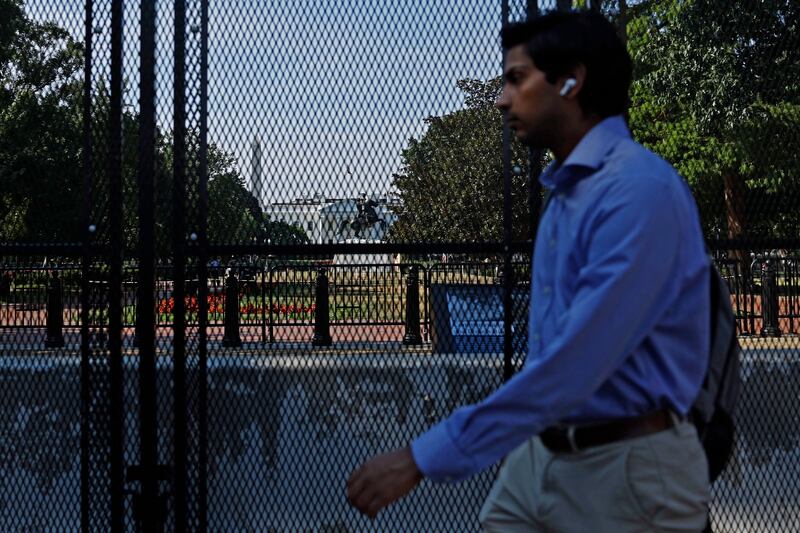 Fencing around the White House ahead of the Nato summit: The focus of many will be on clues as to whether President Joe Biden is likely to be the figurehead of US commitment to Nato next year. Photograph: Anna Moneymaker/Getty 