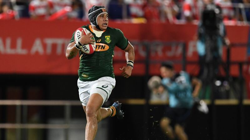South Africa’s Cheslin Kolbe: he is the World Cup player that Tommy Bowe would  least like to face. Photograph: Charly Triballeau/AFP/Getty Images
