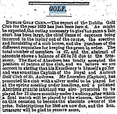 A notice for subscriptions to be paid in 1886. Photo: The Irish Times archives