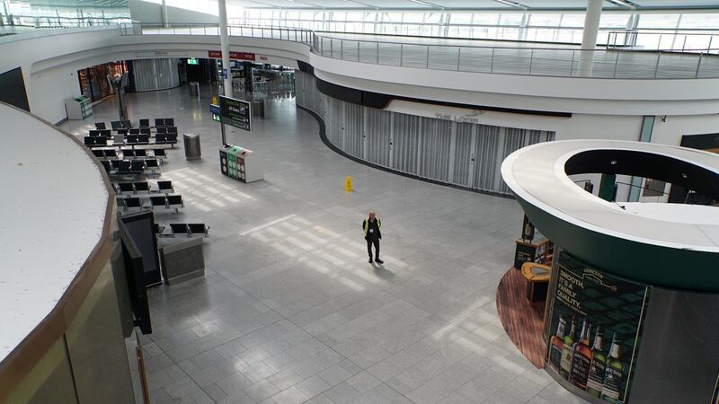 Deserted Dublin Airport. Photograph: Enda O’Dowd