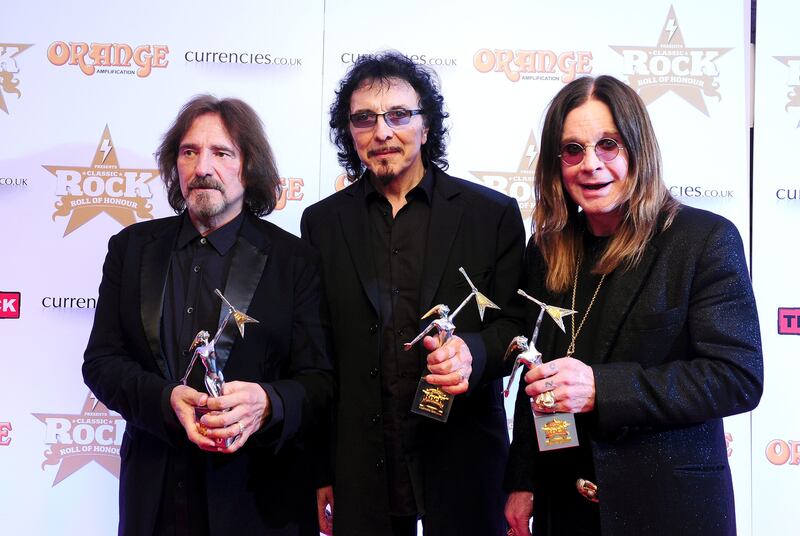 Geezer Butler, Tommy Iommi and Ozzy Osbourne from Black Sabbath in 2013. Photograph: Ian West/PA Wire
