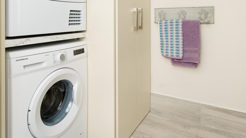 The houses at Airpark Square  boast small but smart utility rooms where washer and drier can be stacked