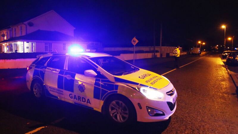 Gardaí preserve the scene after a shooting at Blakestown Cottages, Blanchardstown, Co Dublin. Photograph: Stephen Collins/Collins