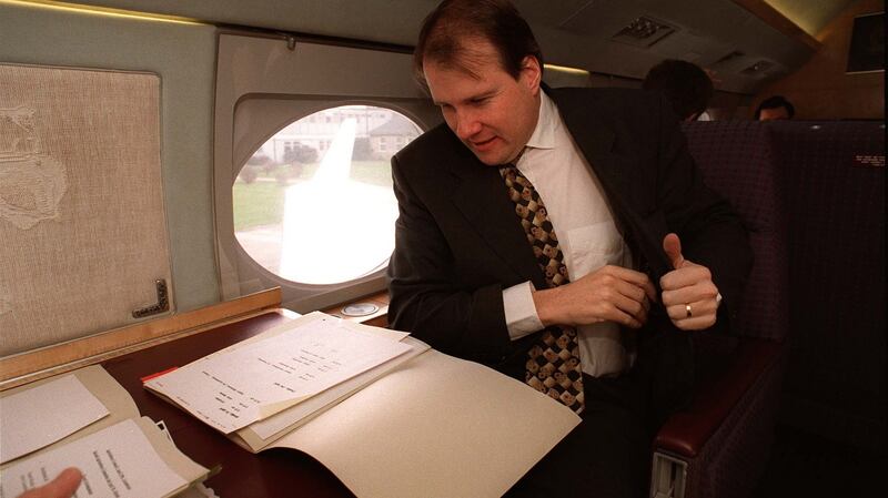 As minister for agriculture on the Government Jet in 1996. Photograph:  Frank Miller