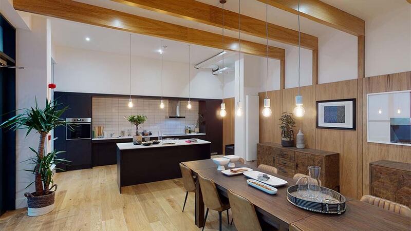 The communal kitchen and dining room is available to book for events