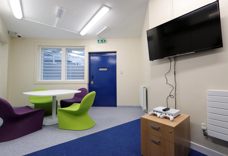 Another view of the muttipurpose room showing the Xbox, television and 75kg chairs Photograph: Colin Keegan/Collins