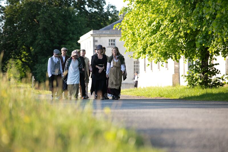 Walkers set out on the journey to Dublin. Photograph: Paul Kelly
