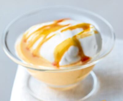 His first dessert for us was a dessert challenge, îles flottantes – floating island, meringue floating on crème anglaise