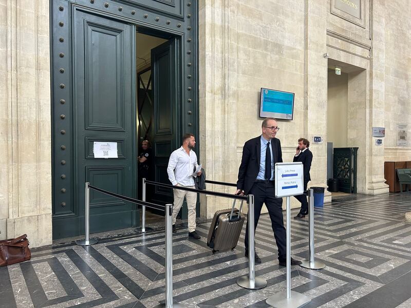 Loïck Jammes, wearing a white shirt with no jacket, is also accused of rape. Photograph: Sharon Gaffney