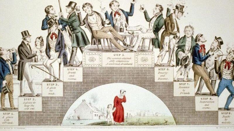 The Drunkard’s Progress in 1846. A typical temperance illustration produced in the 19th century.