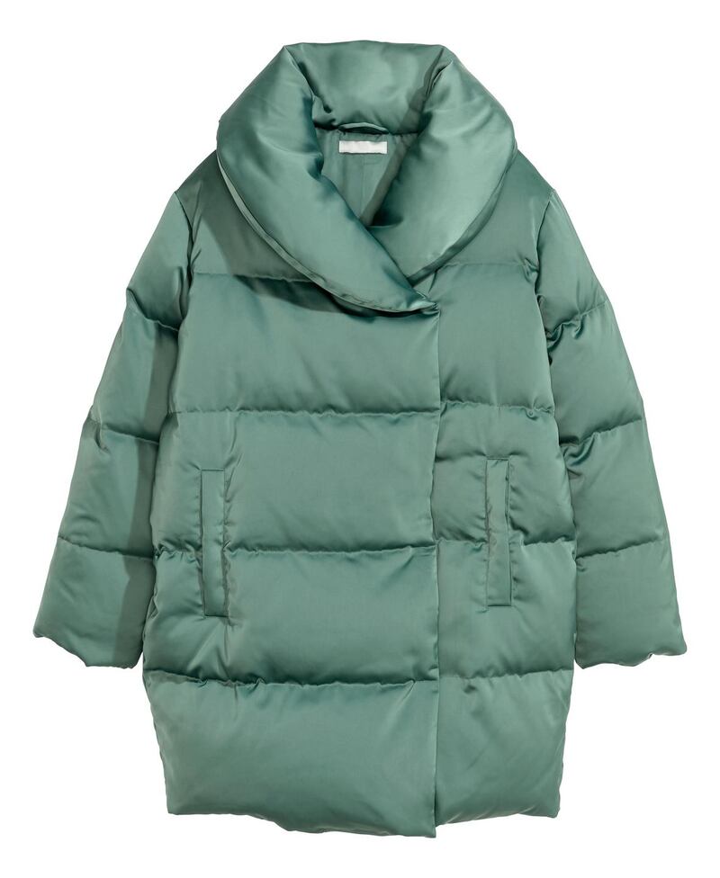 Dusky green quilted jacket (€129 from H&M)