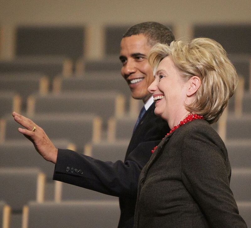 Barack Obama with Hillary Clinton at the UN Climate Change Conference in Copenhagen in 2009. Photograph: Peter Macdiarmid/Getty