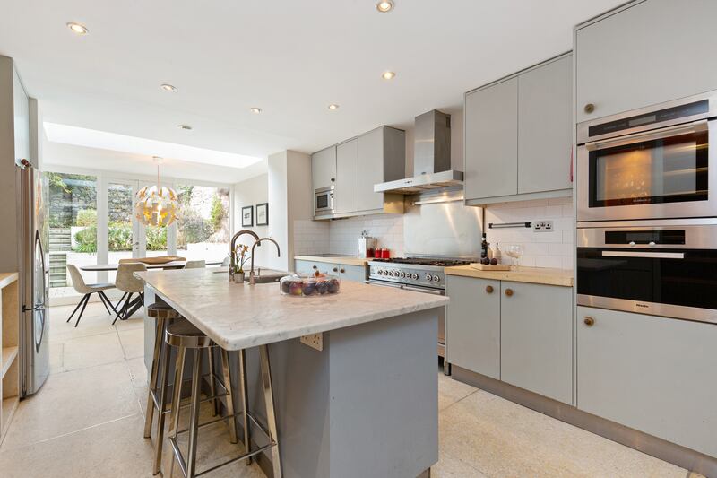 Kitchen leading to dining area.