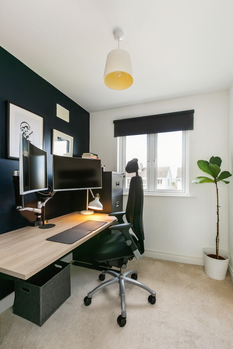Single bedroom in use as a home office