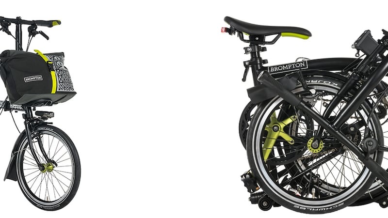 Brompton NYC: it folds up to an easily-carried bundle of rubber and metal, and even has its own shoulder bag.