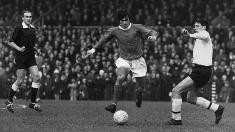 10 Jan 1966: George Best of Manchester United and Northern Ireland during a league match. Mandatory Credit: Allsport Hulton/Archive