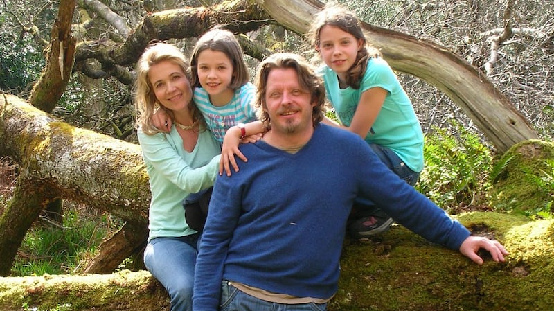 Charley Boorman with his wife, Olivia, and children Kinvara and Doone.