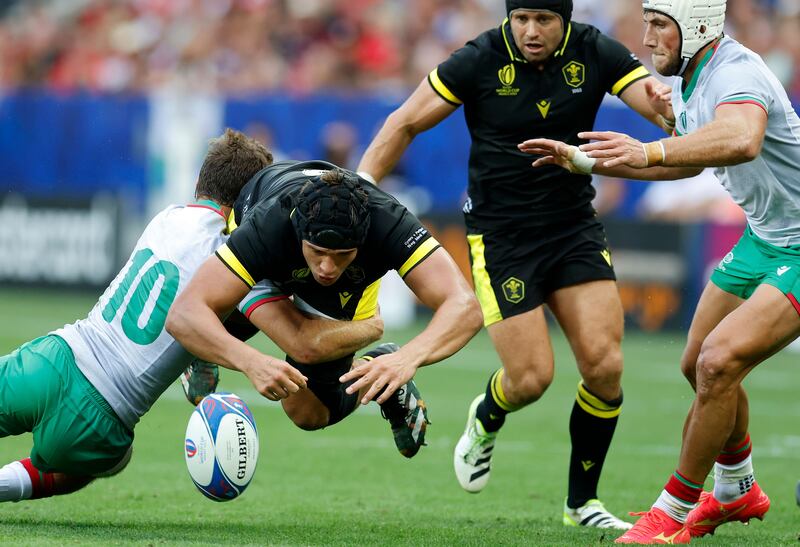 Wales's Dafydd Jenkins in action during his team's win over Portugal in Nice. Photograph: Shutterstock