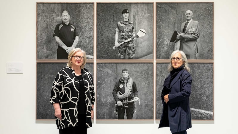 Director of the Butler Gallery Anna O’Sullivan (left) with photographer Amelia Stein. Photograph: Dylan Vaughan