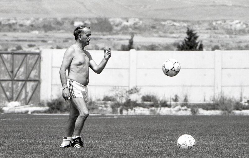 Republic of Ireland kitman Charlie O’Leary at training in Malta, 1990. Photograph: Billy Stickland/Inpho