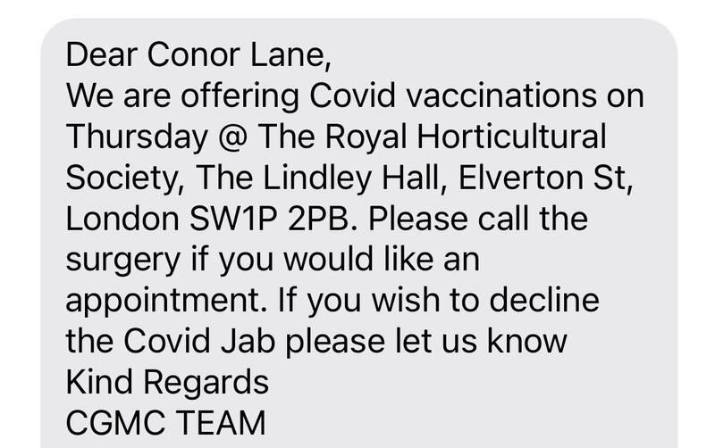Covid jab: my invitation to be vaccinated