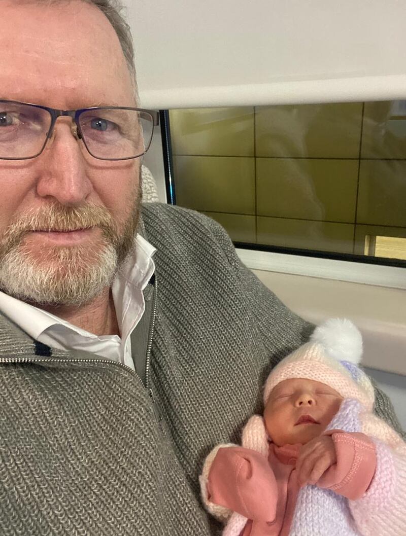 Doug Beattie, leader of the Ulster Unionist Party, with new granddaughter Skyler.