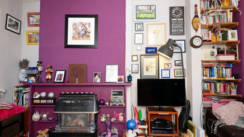 Conor Pope’s livingroom pre-transformation. The problem was obvious: way to much clutter, said interior designer Arlene McIntrye. Photograph: Eric Luke