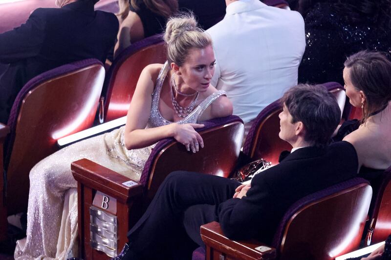 Emily Blunt, Cillian Murphy and Yvonne McGuinness at the Oscars. Photograph: Rich Polk/Variety/Getty Images