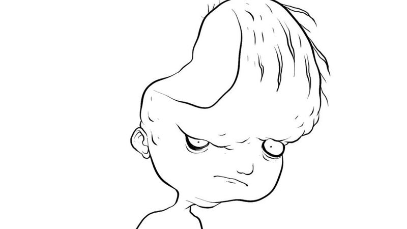 @moby_dickhead: "He had a huge misshapen head that was dented on one side. I did my best to draw it"