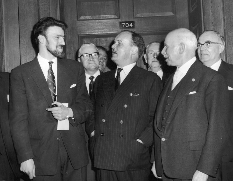 Jimmy Hill during a meeting on January 18th 1961 between the English Football League and the Professional Footballers' Association at the British ministry of labour. Photograph: Edward Miller/Keystone/Getty Images
