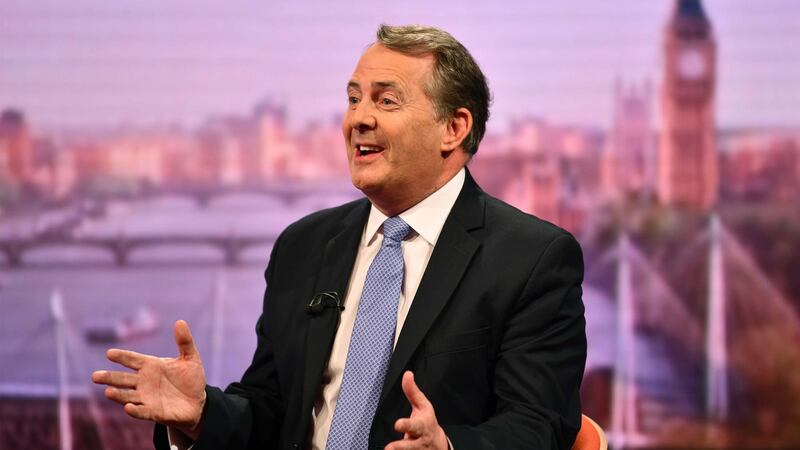 Britain’s international trade secretary Liam Fox appearing on the BBC’s ‘Andrew Marr Show’ on Sunday. Photograph: PA