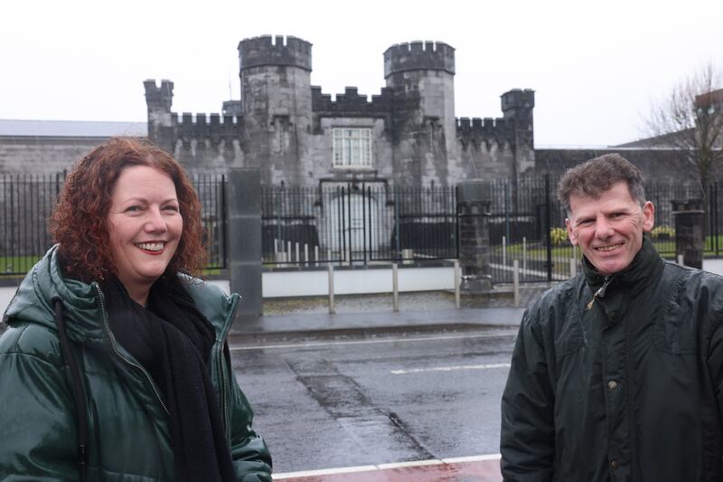 Shauna Gilligan and David Higgins, who help run a literacy programme in Portlaoise prison, Co. Laois. File photograph: Dara Mac Dónaill 