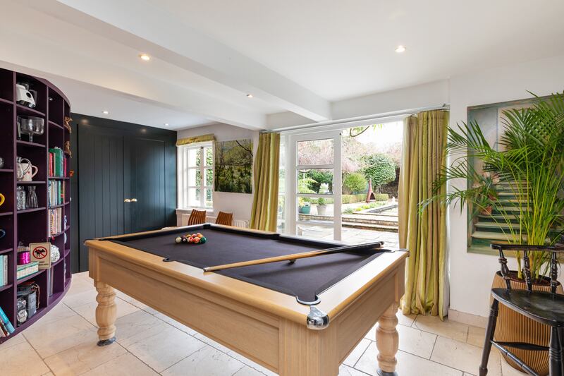 Games room with French doors to garden