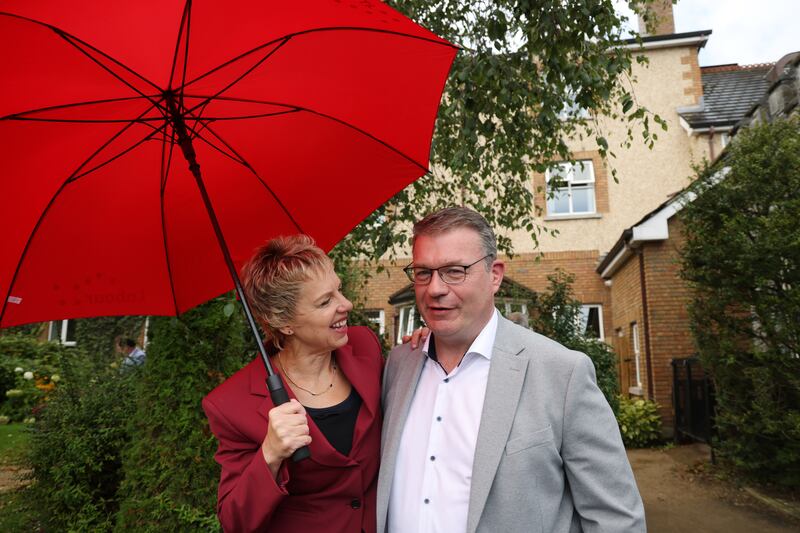 Labour Party leader Ivana Bacik and fellow TD Alan Kelly at the Abbey Court Hotel gathering in Nenagh, Co Tipperary. Photograph: Bryan O’Brien  