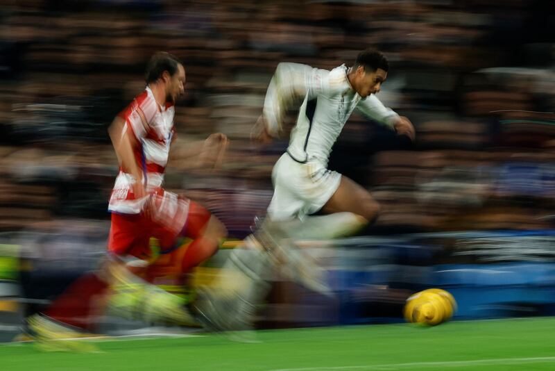 Jude Bellingham arrives into the box 'like a motorbike'. Photograph: Oscar del Pozo/AFP via Getty