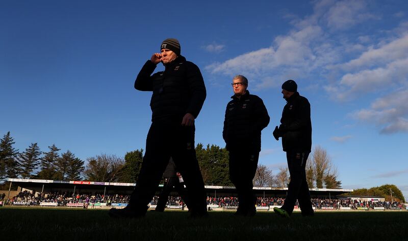 Mayo’s selector Liam McHale and manager Kevin McStay 
at James Stephens Park, Ballina, Mayo. Photograph: James Crombie/Inpho
