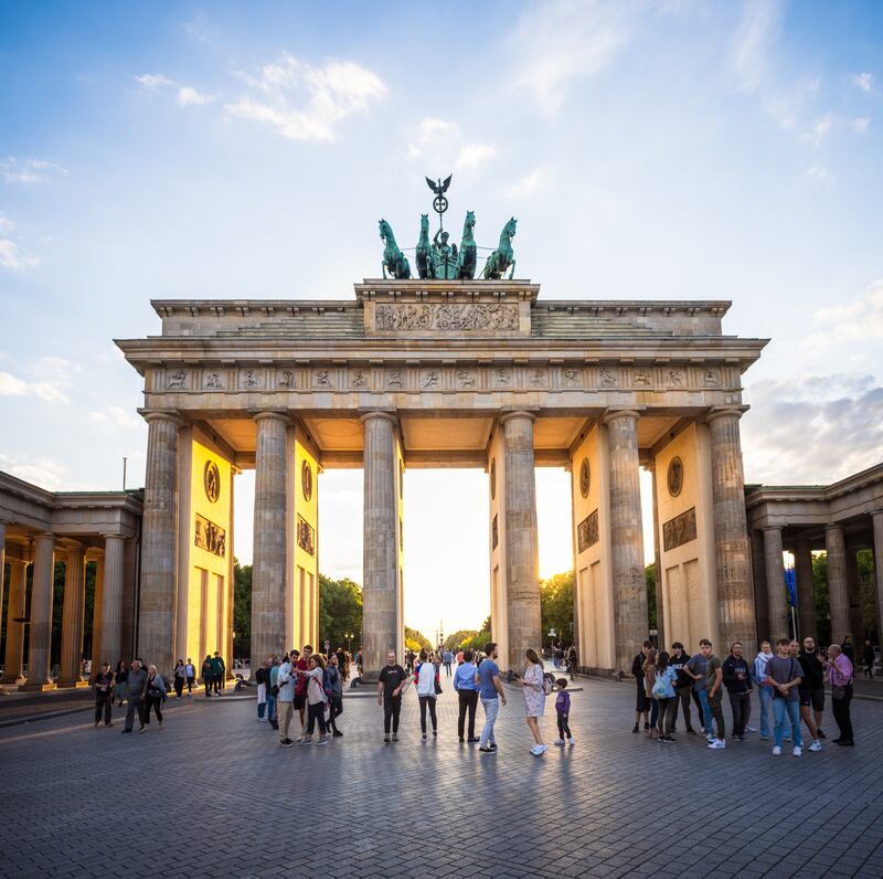 Berlin's Brandenburg Gate: A ticket from the city to Cologne on the  intercity train will cost about €80 one way, so the slower Deutschland-Ticket (D-ticket) is a better option. Photograph: iStock