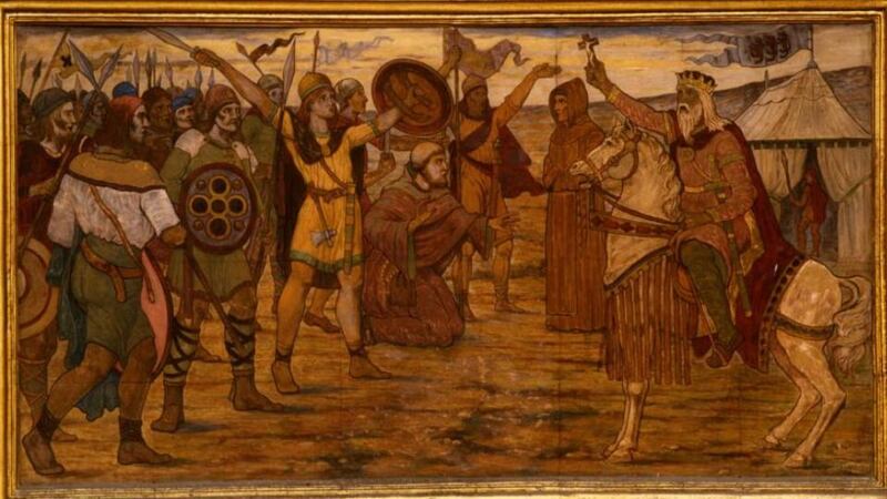 Victor: Brian Boru at Clontarf in 1014, painted in 1914 by James Ward. Photograph: courtesy of Dublin City Council