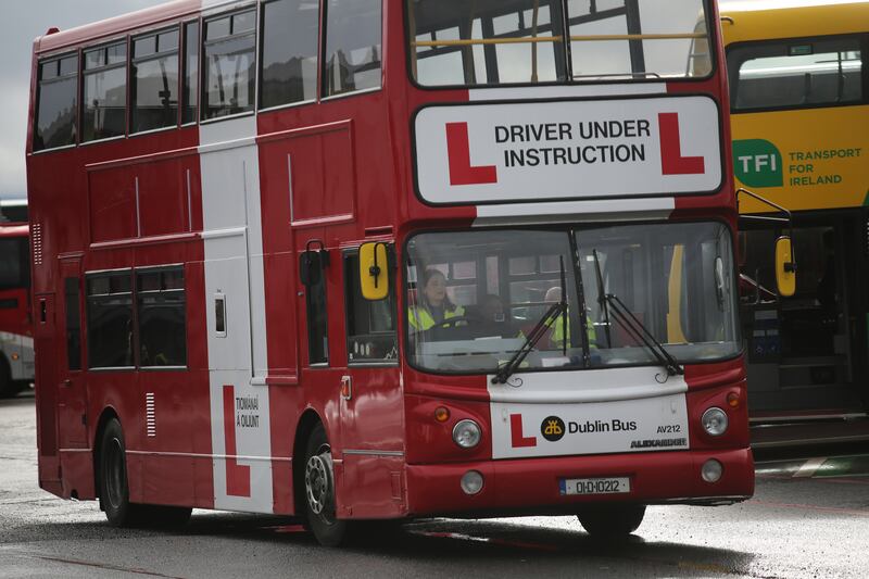 Shauna Bowers takes a drive around the Dublin Bus depot in Phibsborough. Photograph: Bryan O’Brien