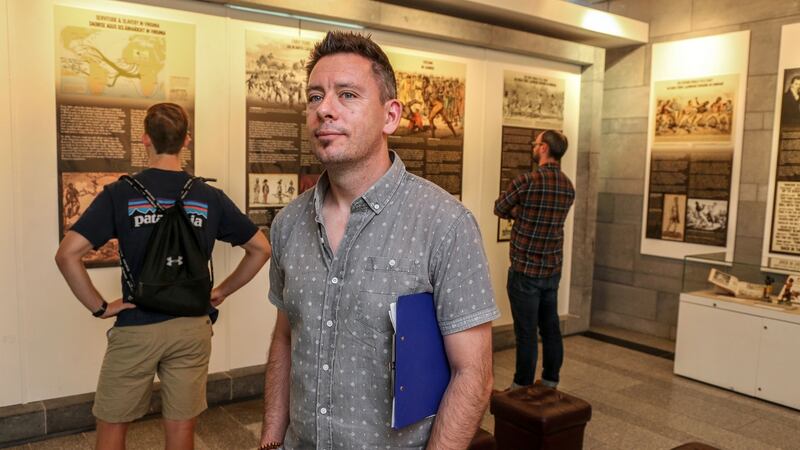 Brendan McGowan of Galway City Museum at the exhibition on Tom Molineaux (1784-1818). Photograph: Joe O’Shaughnessy