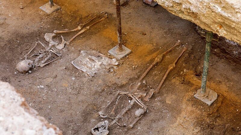 Two of the eight skeletons found so far. Photograph: City of Valladolid