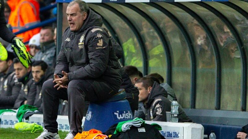 Leeds United manager Marcelo Bielsa’s spying sessions led to an unusual Twitter exchange with a Pizza company. Photograph: Getty Images