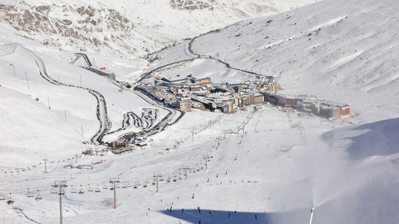 The popular resort of Pas de la Casa in Grandvalira, Andorra.