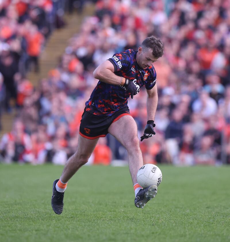 Armagh goalkeeper Ethan Rafferty gave a masterclass in accuracy in the Ulster SFC semi-final against Monaghan. Photograph: John McVitty/Inpho
