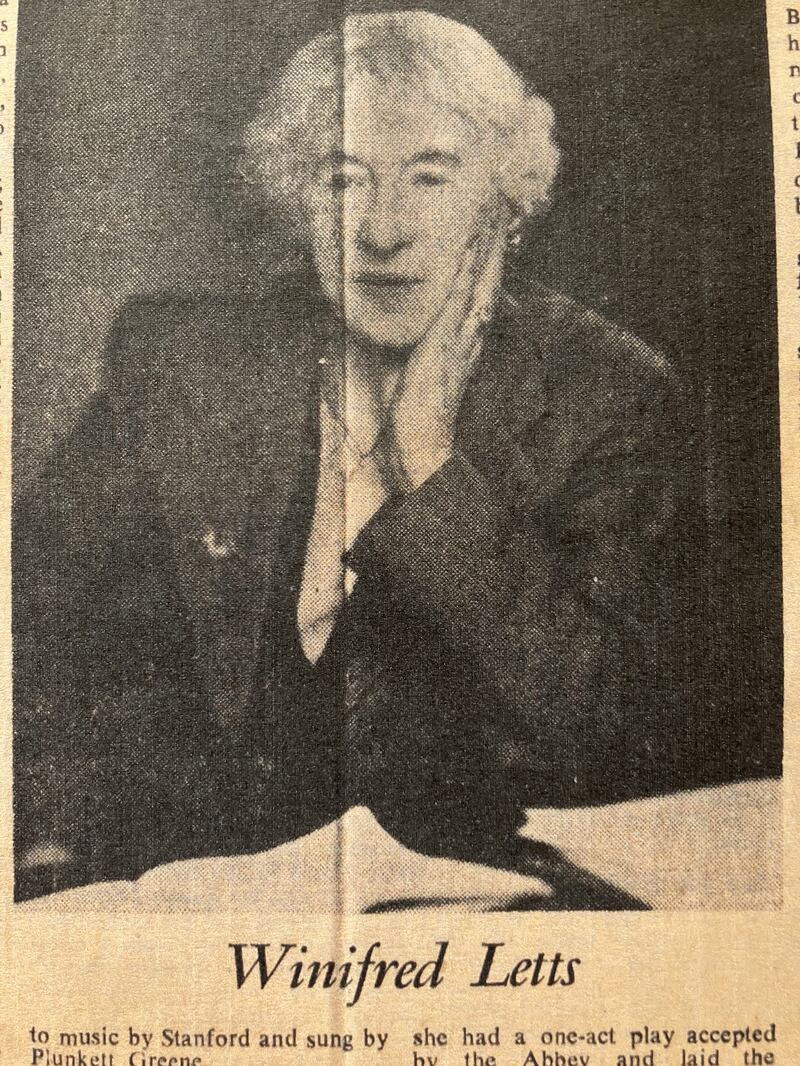 In October 1909, Letts's play The Challenge was performed in the Abbey. She is one of the few women to have had more than one play performed there.