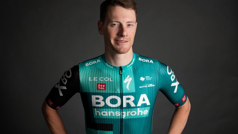 Sam Bennett: ‘It feels like coming home. We have a good crew here and everybody’s so motivated. We have the best of everything with bikes and coaches, there is a great race programme, the morale is good. To be honest, I’m happy to be back.’ Photograph: Lukas Gellert/Bora-hansgrohe/Lukas Gellert.