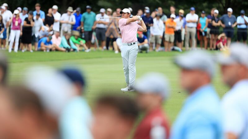 McIlroy plays a shot on the third hole during the final round. Photo: Streeter Lecka/Getty Images